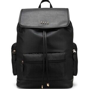 Elle Black Wayfarer 23L Monogram Travel Backpack Drawstring Flap Bag